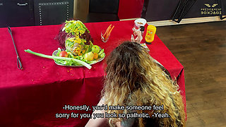 Humiliating the Powerless Slave at the Dining Table (223)