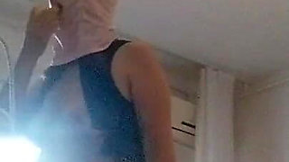 Amateur Wife Does Housework Naked. Brunette with Hairy Pussy, Big Ass.