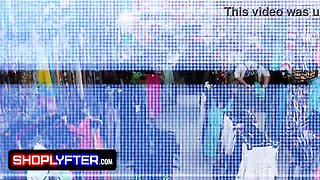 Nicole Luva tries to pull off shoplifting by playing with her friend's calls