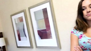 Glamour brunette gf Anita enjoys facials after sex