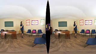 Stay Behind; Brunette British Teacher Striptease Petite Small Tits Garter Belt Nylons