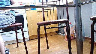 I Finger Fuck My Gamer Neighbor in the Kitchen While She Plays Games on Her Phone