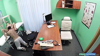 Office fuck in the doggy style with a long-legged brunette Sweet Lady