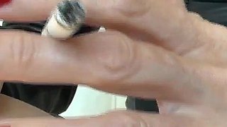 Leather Mistress Lady Victoria Valente - Beautiful Hands, Red Fingernails, Cigarette, Close-ups