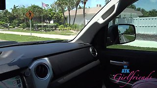 Lucy Foxx's Car and Couch Capers: POV Passion and Creamy Finish