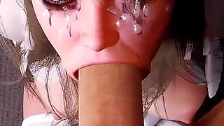 POV Extreme Deepthroat Throat Bulge Facefuck - Asian Babe Mouth Fucked - Sloppy Blowjob Hardcore Face Fucking!