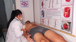 Hot Brazilian Nurse Gives Handjob to Patient's Huge Erection in Hospital