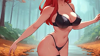 Sexy Outfits Try on and Dancing! Teasing Big Boobs and Perfect Body! Cartoon