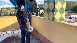 Hot MILF Neighbour Accidentally Sucks My Cock - Romantic Laundry Room Blowjob & Cum in Mouth