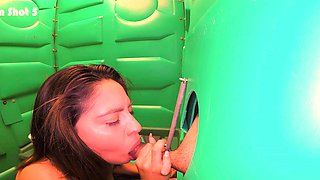 Maria found the glory hole and she love it