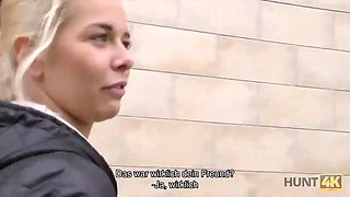 Hunt4k. hunter catches the right moment to seduce teenie blond
