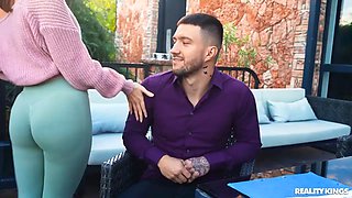 Alexis Wilson gets her business partner's dick in her mouth & pussy