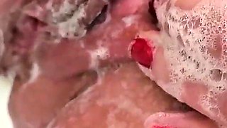Shaving My Pussy Big Clit and He Washes Me Pee on Me