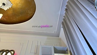 Hot and Sexy Petite Blonde Brings Her Girlfriend Into a Fashion Try on Haul Turns Into Porn Shooting in the Kitchen