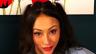 Sexy voyeur babes watching guy jerking