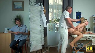 CUCK4K. Horny doctor massaged her pussy... in front of husband ft. Steve Q, Adri Nice  Andrea: Porn