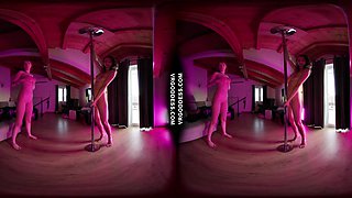 Rebeka Ruby And Lily Mays Striptease Pole Dancing For Eachother While On Vacation Together