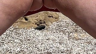 Wild Peeing on Public Beach