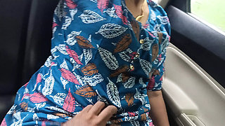 office girl enjoying roleplay romance in car