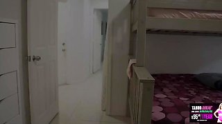 A student come to see his beautiful big-tits groupmates. he forgot to knock the door and saw ladies stuck under bed