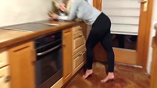 Amateur Blonde Mature Wife Enjoys Sex In A Kitchen