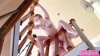 Amateur Kinky Couple Rough Fuck on Stairs - Risky BDSM Submission
