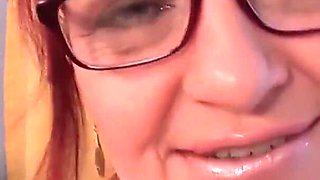 Redhead German granny Helga likes to swallow cumshot