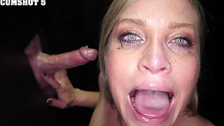 Kyla Keys gets her throat full of sticky sperm through a gloryhole