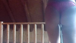 Glamour babe with big boobs masturbates in lingerie