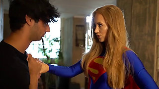 Superheroine Supergirl Battles and Defeats Two Stupid Thugs