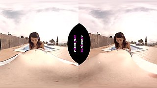 The Neighbor In The Pool - Shaved Hardcore Footjob