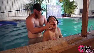 Song Lee, Thor Johnson And Vicki Verona In Asian Slut Gets Creampied In The Pool 10 Min