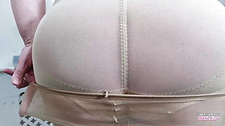 Big Tits in Pantyhose and Girdle - (homemade vintage girdle natural bigtits mature aunt bbw_wife)