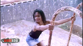 Shania Photo Session in an Abandoned Swimming Pool with Shania, a Splendid Little French Black Girl