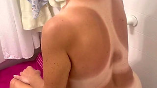 Mature Marie undressing using toilet,showering and drying off