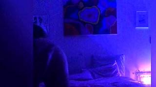 Brunette amateur babe strips off and masturbates