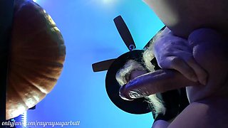 Rayray sugarbutt dressed as witch cum on pumpkin