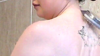 Naked Babe Washes Pussy in the Shower.