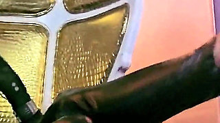 Stina Stone Femdom Feetworship Barefeet Licking Foot Gagging by German Mistress in Leather Gloves Part 1