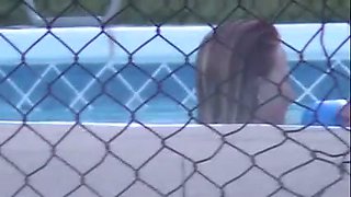 Neighbor's sexy daughter gets caught on camera in her swimming pool