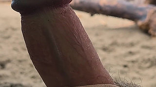 4K! Misscreamy Teacher Handjobs My Cock Under Public Umbrella in the Rain!