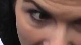 Naughty milf loves to suck a stranger's cock outdoors