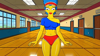 Dirty Orgy of Housewife Mrs. Sinpsom with Old Men at the Casting. Cartoon Parody