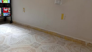 Chubby mom records herself and sends me a video doing cleaning in a thong 2
