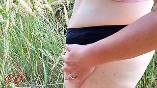 JuicyDream Horny Wife Fingering Pussy Close-Up in Forest Outdoor 4K