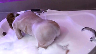 I'm Driven Crazy with Passion by My Stepbrother's Big Cock, I Enjoy It in the Motel Jacuzzi