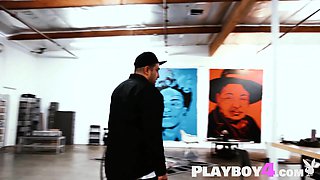 Big natural jugs mom posing outdoor