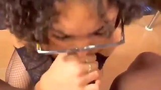 Ebony hot babe sucks BBC