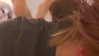 Redhead Giving a Sloppy Toppy to Daddy
