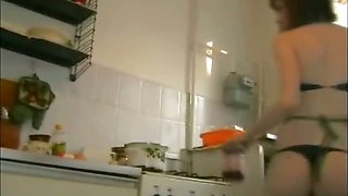 Couple fucks in kitchen